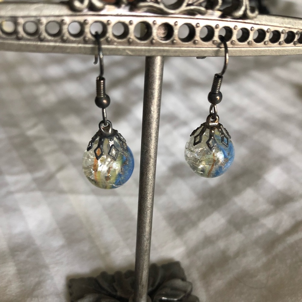 Fried marble earrings